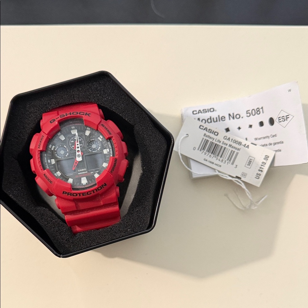 Casio G-Shock Bold Red Timepiece model 5081